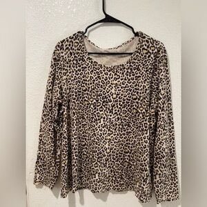 Leopard Print Long Sleeve Top